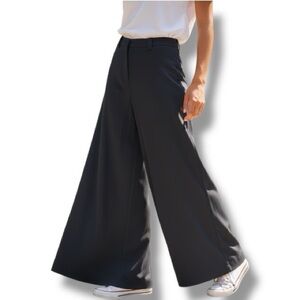 Ivan Grundahl Wide Leg Wool Flat Front Wool Blend Black Pants Size 40 US 10